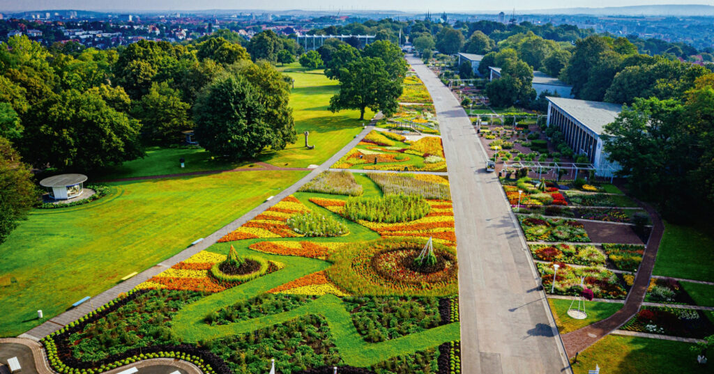 Großes Blumentbeet im egapark. Bild: BUGA Erfurt.